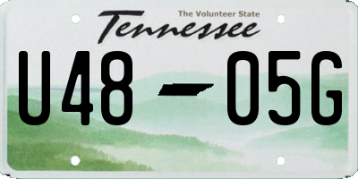 TN license plate U4805G