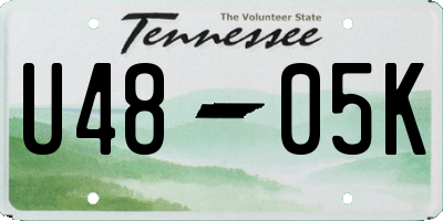 TN license plate U4805K