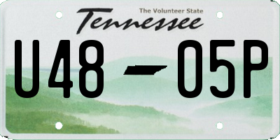 TN license plate U4805P