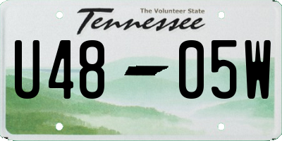 TN license plate U4805W