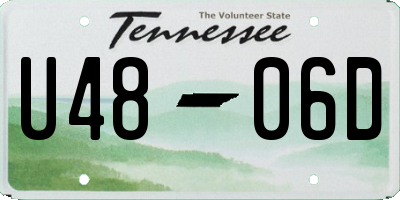 TN license plate U4806D