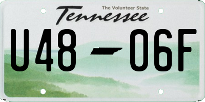 TN license plate U4806F