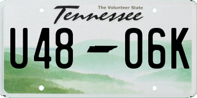 TN license plate U4806K