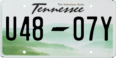 TN license plate U4807Y