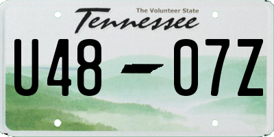 TN license plate U4807Z