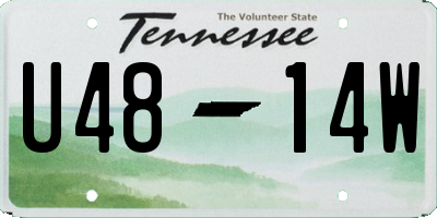 TN license plate U4814W