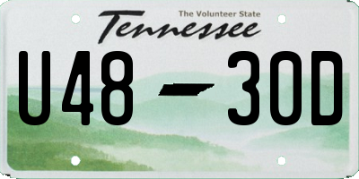 TN license plate U4830D