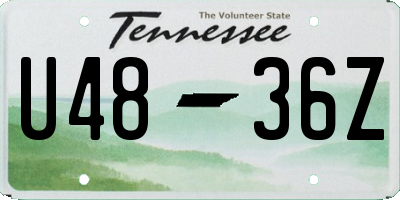 TN license plate U4836Z