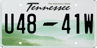 TN license plate U4841W
