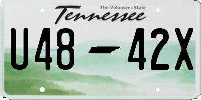 TN license plate U4842X