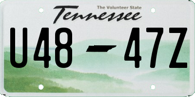TN license plate U4847Z