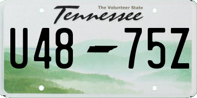 TN license plate U4875Z
