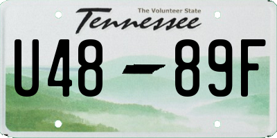 TN license plate U4889F