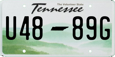 TN license plate U4889G