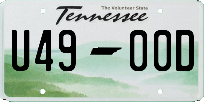 TN license plate U4900D