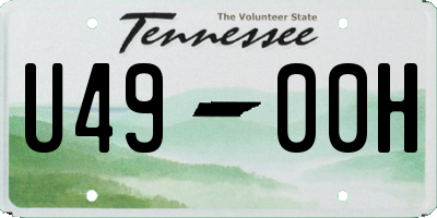 TN license plate U4900H