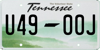 TN license plate U4900J