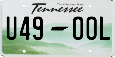TN license plate U4900L