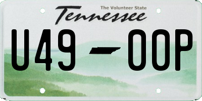 TN license plate U4900P