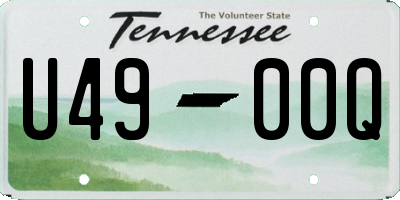 TN license plate U4900Q