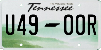 TN license plate U4900R