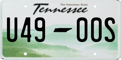 TN license plate U4900S