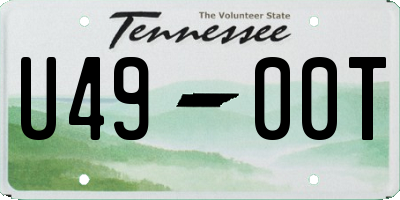 TN license plate U4900T