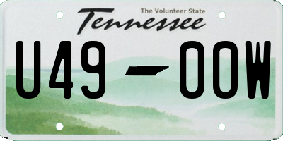 TN license plate U4900W