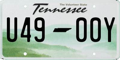 TN license plate U4900Y