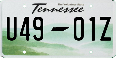 TN license plate U4901Z
