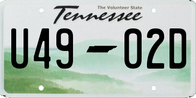 TN license plate U4902D