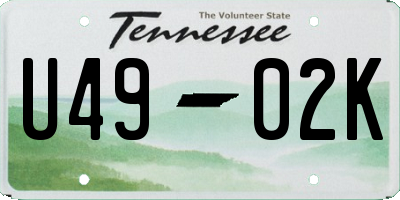 TN license plate U4902K
