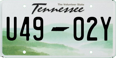 TN license plate U4902Y