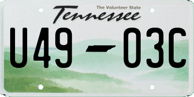 TN license plate U4903C