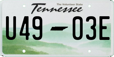 TN license plate U4903E