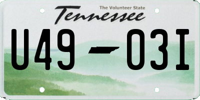 TN license plate U4903I