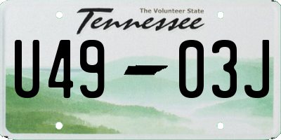 TN license plate U4903J