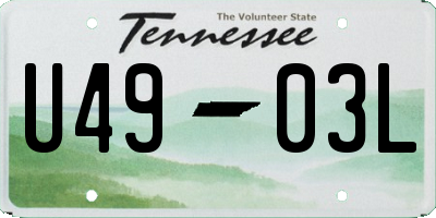 TN license plate U4903L