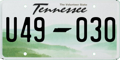 TN license plate U4903O