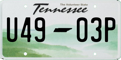 TN license plate U4903P