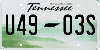 TN license plate U4903S