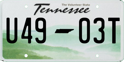 TN license plate U4903T