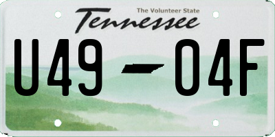 TN license plate U4904F