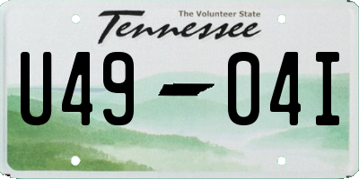 TN license plate U4904I