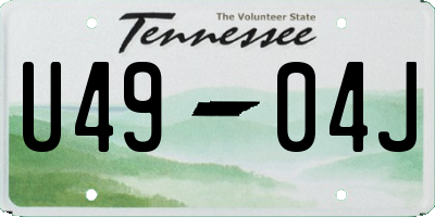 TN license plate U4904J