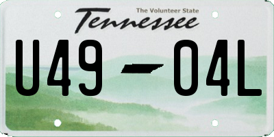 TN license plate U4904L