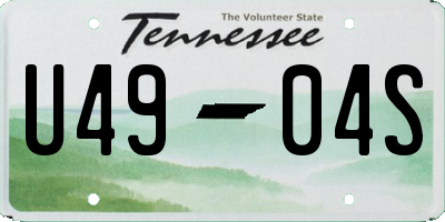 TN license plate U4904S
