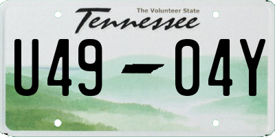 TN license plate U4904Y