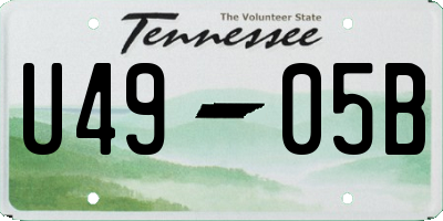 TN license plate U4905B