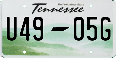 TN license plate U4905G